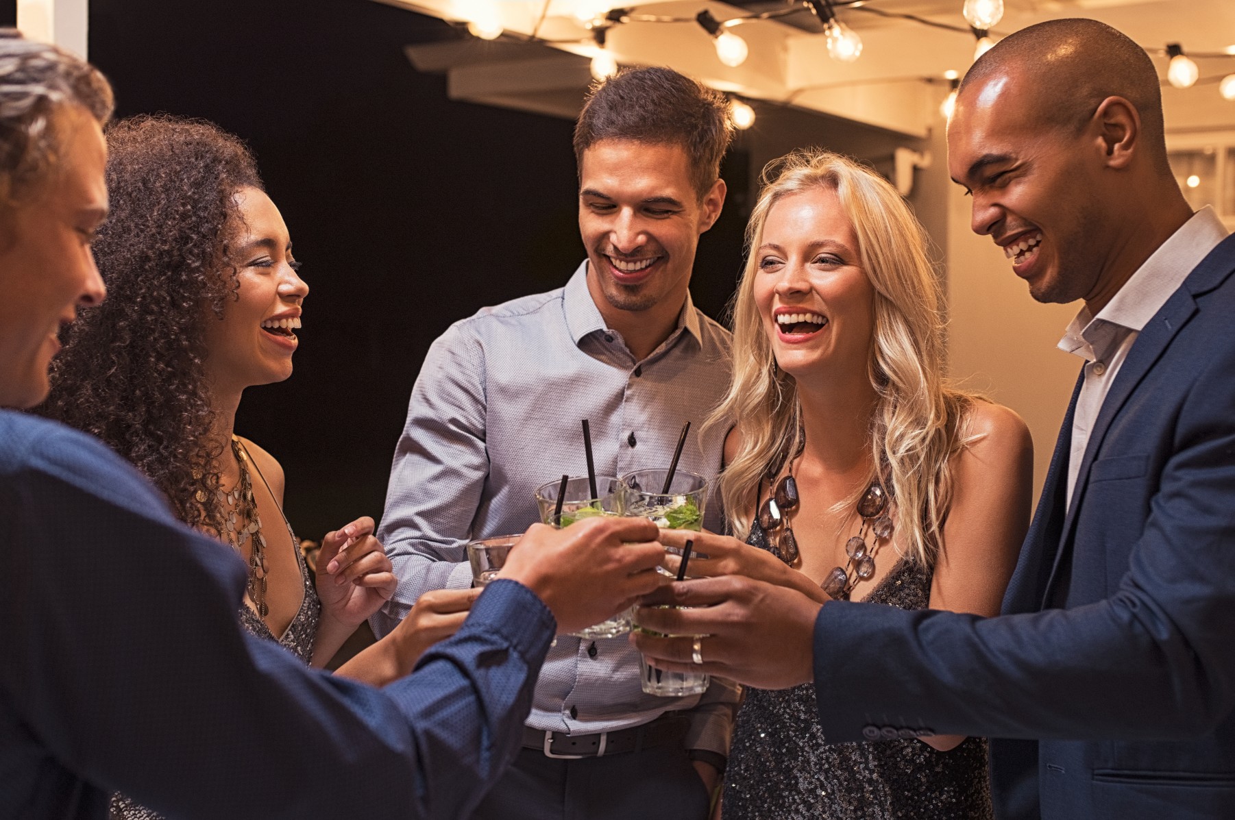 Group of friends drinking